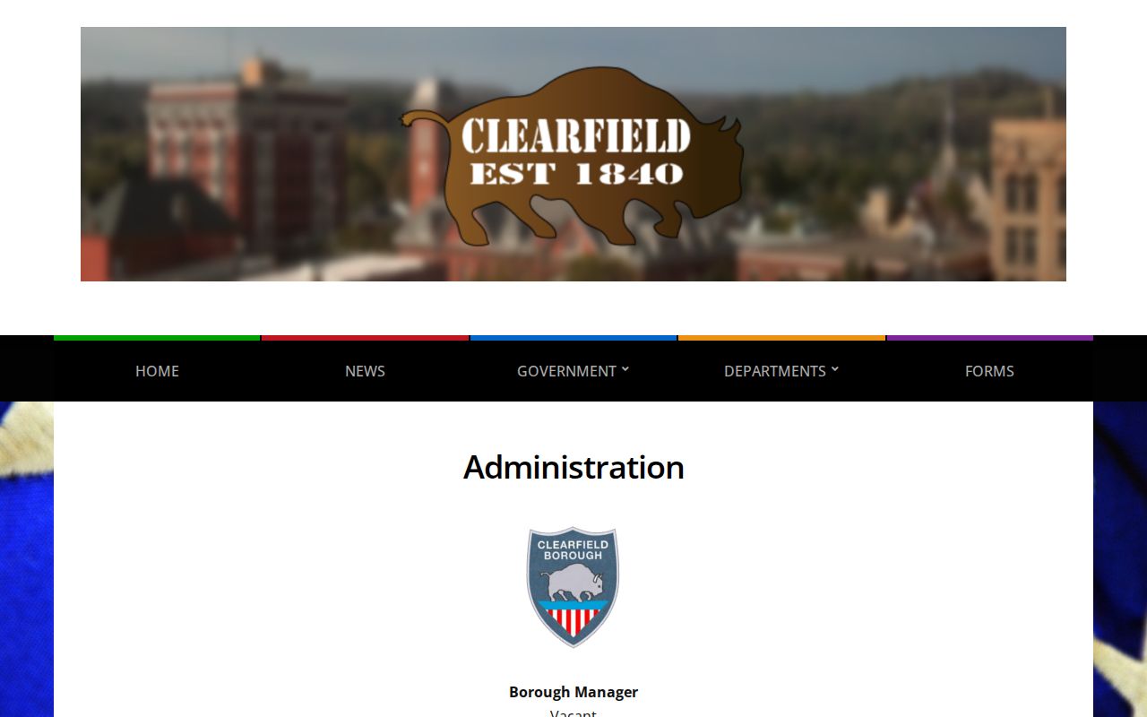 Clearfield criminal records channel on the borough administration page