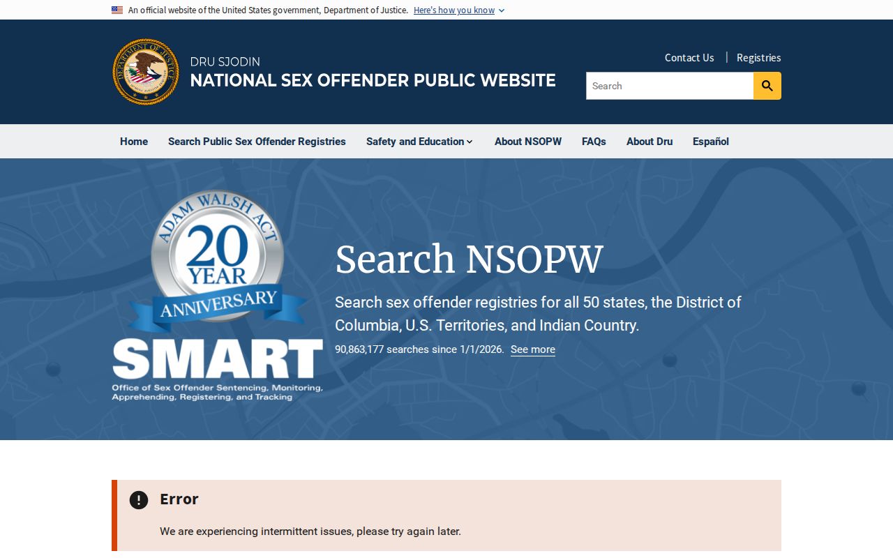 Clearfield County sex offender search national NSOPW supplement